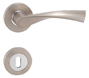 Dverové kovanie MP Spirit R (NP/OC - Nikel perla / chróm lesklý), kľučka pravá-guľa, Otvor na cylindrickú vložku PZ, MP NP/OC (nikel perla/chróm lesklý)