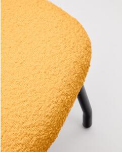 Taburet z textílie buklé v horčicovej farbe Belina – Kave Home