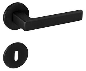 Dverové kovanie MP TI - SONIA - R 3095 5S (BS - Čierna matná), kľučka-kľučka, WC kľúč, MP BS (čierna mat)