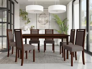 Rozkladací jedálenský stôl so 6 stoličkami AL03, Morenie: biela - L, Poťahové látky: Zetta 297 Mirjan24 5903211266492