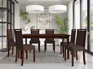 Rozkladací jedálenský stôl so 6 stoličkami AL03, Morenie: biela - L, Poťahové látky: 25x - Paros 2 Mirjan24 5903211236600