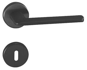 Dverové kovanie MP Eliptica - R 3098 (BS - Čierna matná), kľučka-kľučka, Bez spodnej rozety, MP BS (čierna mat)