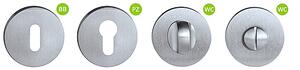 Dverové kovanie TWIN ARIA P 710 (CH-SAT), kľučka pravá/guľa, guľatá rozeta, Okrúhla rozeta s otvorom na cylidrickú vložku PZ, Twin CH-SAT (chróm matný)