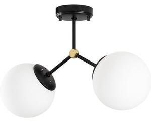 Čierno-biele stropné svietidlo so skleneným tienidlom 15x44 cm Damar – Opviq lights