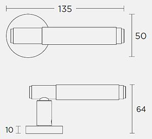 Dverové kovanie COBRA 1745 (OS), kľučka-kľučka, WC kľúč, COBRA OS (mosadz matná)