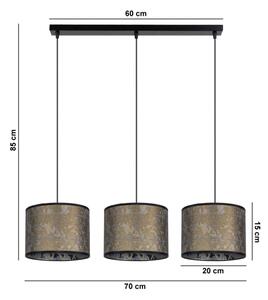 Luster na lanku REZO 3xE27/60W/230V zlatá