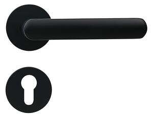 Dverové kovanie RICHTER Como (čierná matná), kľučka-kľučka, Otvor na cylindrickú vložku PZ, RICHTER Čierna matná