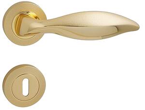 Dverové kovanie MP LI - DELFINO - R (OM - Pozlátené (24 karátové zlato) / pieskované), kľučka-kľučka, WC kľúč, MP OM - Pozlacené (24 karátové zlato) / pískované