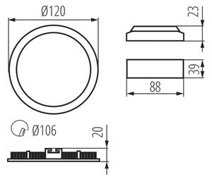 Kanlux 33562 - LED Kúpeľňové podhľadové svietidlo ROUNDA LED/6W/230V IP44 čierna