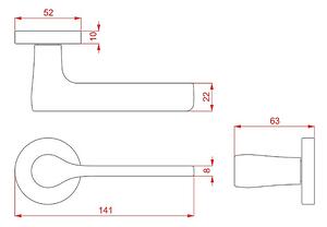 Dverové kovanie TWIN IRUS C7112 (NI-SAT), kľučka/kľučka, okrúhla rozeta, Okrúhla rozeta s WC sadou, Twin NI-SAT (nikel matný)