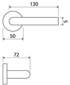 Dverové kovanie TWIN AIRLINE P50I (CM), kľučka/kľučka, okrúhla rozeta, Okrúhla rozeta s WC sadou, Twin CM (čierny mat)