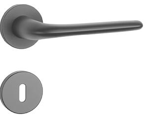 Dverové kovanie MP Azalia - R 7S (ČIERNA MAT), kľučka-kľučka, Bez spodnej rozety, MP BS (čierna mat)