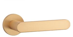 Dverové kovanie MP Alora - R 7S (MOSAZ BROUŠENÁ), kľučka-kľučka, Bez spodnej rozety, MP OLS (mosadz brúsená a lakovaná)