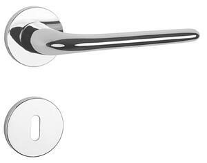 Dverové kovanie MP Azalia - R 7S (CHROM LESKLÝ), kľučka-kľučka, Otvor pre obyčajný kľúč BB, MP OC (chróm lesklý)
