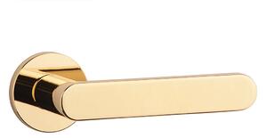 Dverové kovanie MP Alora - R 7S (MOSAZ LEŠTĚNÁ LAKOVANÁ), kľučka-kľučka, Bez spodnej rozety, MP OLV (mosadz leštená a lakovaná)