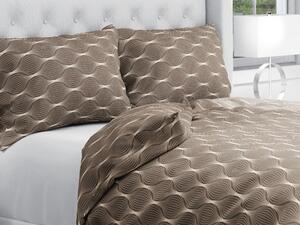 Biante Bavlnené posteľné obliečky Sandra SA-445 Hnedé designové vlnky Jednolôžko 140x200 a 70x90 cm