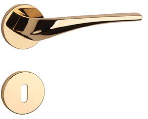 Dverové kovanie MP Dalia - R 7S (OLV - Mosadz leštená lakovaná), kľučka-kľučka, Otvor pre obyčajný kľúč BB, MP OLV (mosadz leštená a lakovaná)