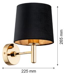 Brilagi - Nástenné svietidlo MONTE 1xE27/15W/230V čierna/zlatá