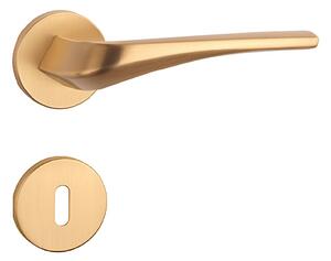 Dverové kovanie MP Dalia - R 7S (OLS - Mosadz brúsená), kľučka-kľučka, WC kľúč, MP OLS (mosadz brúsená a lakovaná)
