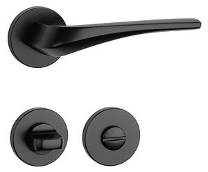 Dverové kovanie MP Dalia - R 7S (BS - Čierna matná), kľučka-kľučka, Bez spodnej rozety, MP BS (čierna mat)