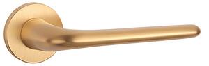 Dverové kovanie MP Azalia - R 7S (MOSADZ BRÚSENÁ), kľučka-kľučka, Bez spodnej rozety, MP OLS (mosadz brúsená a lakovaná)