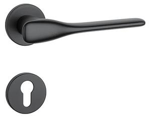 Dverové kovanie MP Orchide - R 7S (BS - Čierna matná), kľučka-kľučka, Bez spodnej rozety, MP BS (čierna mat)