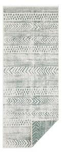 Zeleno-krémový vonkajší koberec NORTHRUGS Biri, 80 x 350 cm