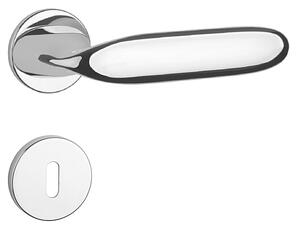 Dverové kovanie MP Peonia - R 7S (OC - Chróm lesklý), kľučka-kľučka, WC kľúč, MP OC (chróm lesklý)
