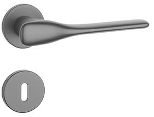 Dverové kovanie MP Orchide - R 7S (BS - Čierna matná), kľučka-kľučka, WC kľúč, MP BS (čierna mat)