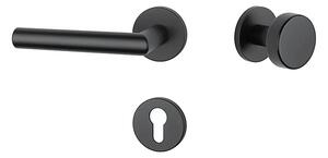 Dverové kovanie MP Arabis - R 7S (BS - Čierna matná), kľučka-kľučka, WC kľúč, MP BS (čierna mat)