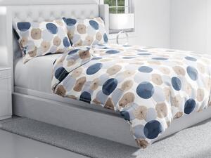 Biante Bavlnené posteľné obliečky Sandra SA-446 Modro-hnedé designové púpavy Predĺžené 140x220 a 70x90 cm