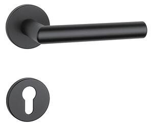 Dverové kovanie MP Arabis - R 7S (BS - Čierna matná), kľučka-kľučka, Bez spodnej rozety, MP BS (čierna mat)