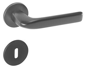 Dverové kovanie MP Ideal R 4162 5S (BS), kľučka-kľučka, WC kľúč, MP BS (čierna mat)