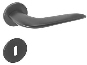 Dverové kovanie MP Angel - R 4163 5S (BS), kľučka-kľučka, Bez spodnej rozety, MP BS (čierna mat)