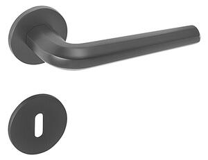 Dverové kovanie MP Oktagon R 4160 5 S (BS), kľučka-kľučka, WC kľúč, MP BS (čierna mat)