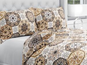 Biante Bavlnené posteľné obliečky Sandra SA-447 Hnedo-béžové marocké dlaždice Jednolôžko 140x200 a 70x90 cm