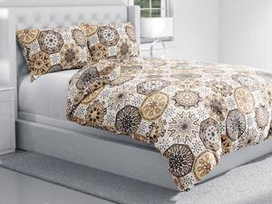 Biante Bavlnené posteľné obliečky Sandra SA-447 Hnedo-béžové marocké dlaždice Predĺžené 140x220 a 70x90 cm