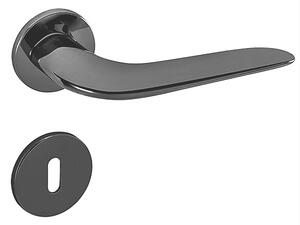 Dverové kovanie MP Angel - R 4163 5S (BNL), kľučka-kľučka, WC kľúč, MP BNL (čierny nikel)