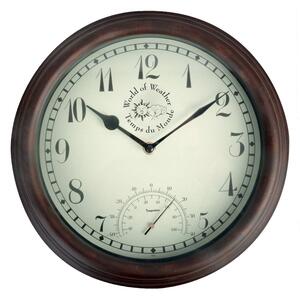 Vonkajšie nástenné hodiny s teplomerom Esschert Design Time