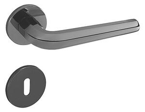 Dverové kovanie MP Oktagon R 4160 5 S (BNL), kľučka-kľučka, Otvor na cylindrickú vložku PZ, MP BNL (čierny nikel)