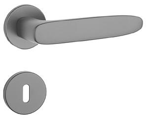 Dverové kovanie MP Rosa - R 7S (BS - Čierna matná), kľučka-kľučka, Otvor na cylindrickú vložku PZ, MP BS (čierna mat)