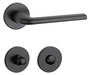 Dverné kovanie MP Oleandro - R 7S (BS - Čierna matná), kľučka-kľučka, Bez spodnej rozety, MP BS (čierna mat)