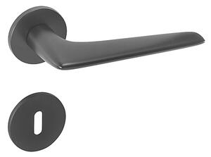 Dverové kovanie MP Optimal R 4164 5 S (BS - Čierna matná), kľučka-kľučka, WC kľúč, MP BS (čierna mat)