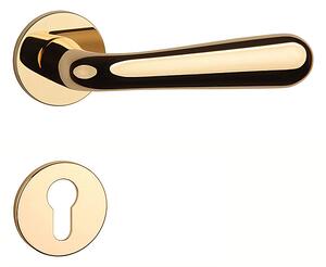 Dverové kovanie MP Gardenia - R 5S (OLV - Mosadz leštená lakovaná), kľučka-kľučka, Otvor pre obyčajný kľúč BB, MP OLV (mosadz leštená a lakovaná)
