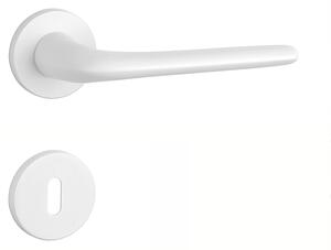 Dverové kovanie MP Azalia - R 7S (BIELA MATNÁ), kľučka-kľučka, Otvor pre obyčajný kľúč BB, MP WS (biela mat)