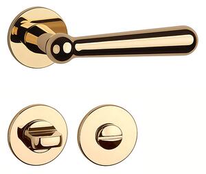 Dverné kovanie MP Rosemary - R 5S (OLV - Mosadz leštená lakovaná), kľučka-kľučka, Otvor pre obyčajný kľúč BB, MP OLV (mosadz leštená a lakovaná)