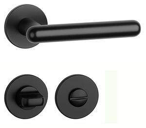 Dverové kovanie MP Asteria - R 5S (BS - Čierna matná), kľučka-kľučka, Bez spodnej rozety, MP BS (čierna mat)