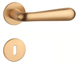 Dverové kovanie MP Gardenia - R 5S (OLS - Mosadz brúsená), kľučka-kľučka, Otvor pre obyčajný kľúč BB, MP OLS (mosadz brúsená a lakovaná)