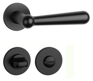 Dverné kovanie MP Rosemary - R 5S (BS - Čierna matná), kľučka-kľučka, Otvor na cylindrickú vložku PZ, MP BS (čierna mat)