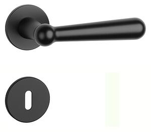 Dverné kovanie MP Rosemary - R 5S (BS - Čierna matná), kľučka-kľučka, Otvor pre obyčajný kľúč BB, MP BS (čierna mat)